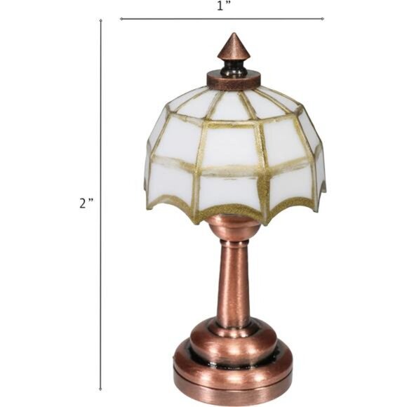 Miniature Dollhouse Table Lamp LED Light Battery Operated Furniture Accessory - Picture 2 of 7